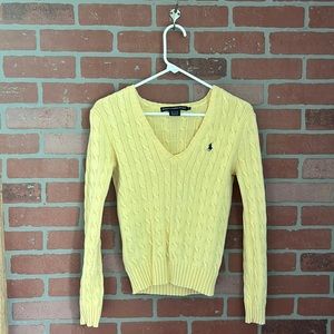 Ralph Lauren Cable-Knit V-neck Sweater